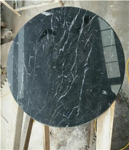 China Marquina Marble Tops,Black Nero Marquina Tabletops, Round Table Tops,Stone Table Tops
