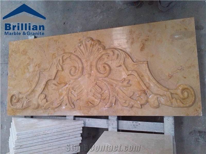 Golden Rose Marble Wall Reliefs,Polished Marble Engravings,Beige Marble Wall Etching Carving,Natural Stone Laser Engraving,Bali Stone Man Made Engravings Relief Design,Wall Carvings,Europe Relief