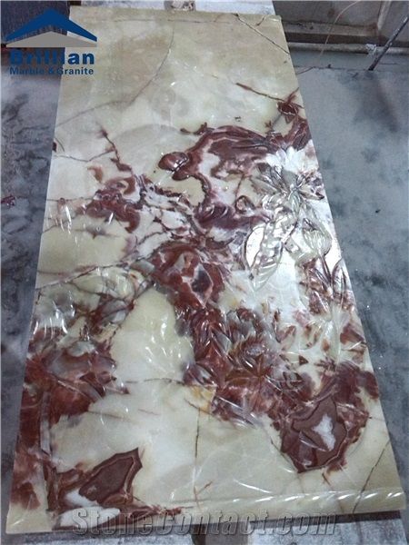 Onyx Stone Relief,Red Onyx Wall Cladding Panel with Engraving Design,Hotel Wall Cladding Stone with Carving Relief,Wall Carvings,Europe Relief Style,Onyx Relievos,Stone Wall Reliefs,Etching Wall Panel