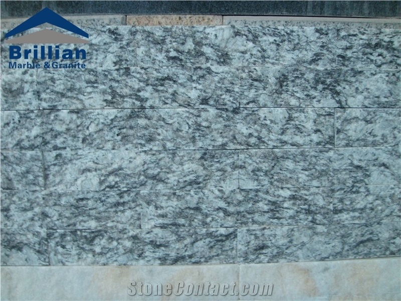 Spray White Granite Culture Stone,150*600*15-25mm Grey Stone Culture Stone,Hand Split Ledge Stone,Sea Wave Flower Granite Wall Cladding,Split Surface Clture Stone