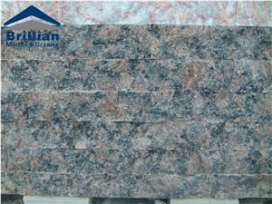 Tan Brown Split Culture Stone,Brown Stone Ledgestone,Red Granite Feature Wall,Granite Cultured Stone 150*600*15-35mm