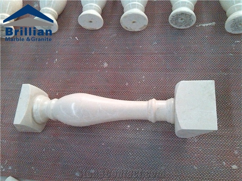 White Marble Staircase Rails,Aran White Marble Handrails,Polished Stone Balustrades/Magnolia Marble Rsillings,Had Carved Baluster,China Popular White Marble Staircase Rails,Cheap Stone Handrail