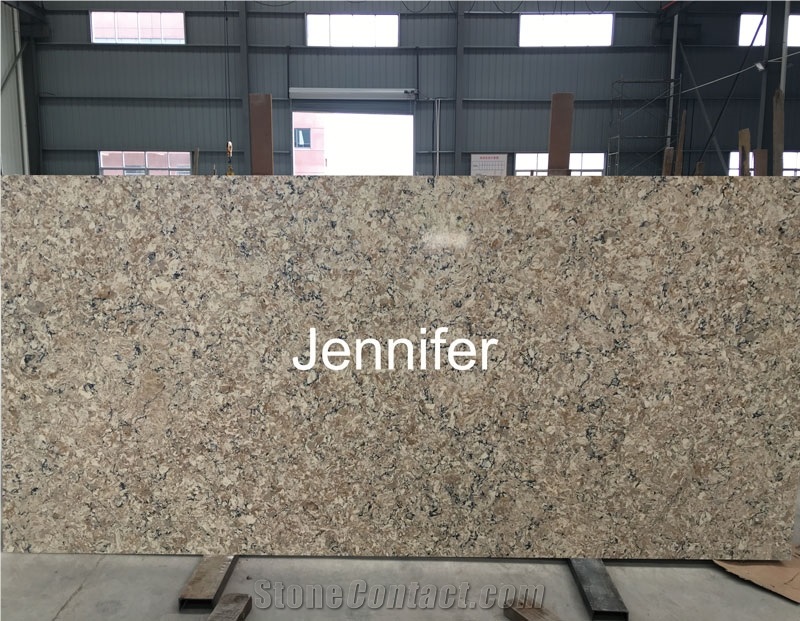High Quality Engineered Polished Artificial Carrara and Calacatta Quartz Stone Slab