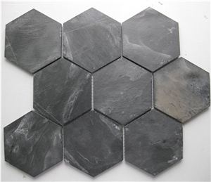 Grey Slate Hexagon Mosaic, Mosaic Pattern