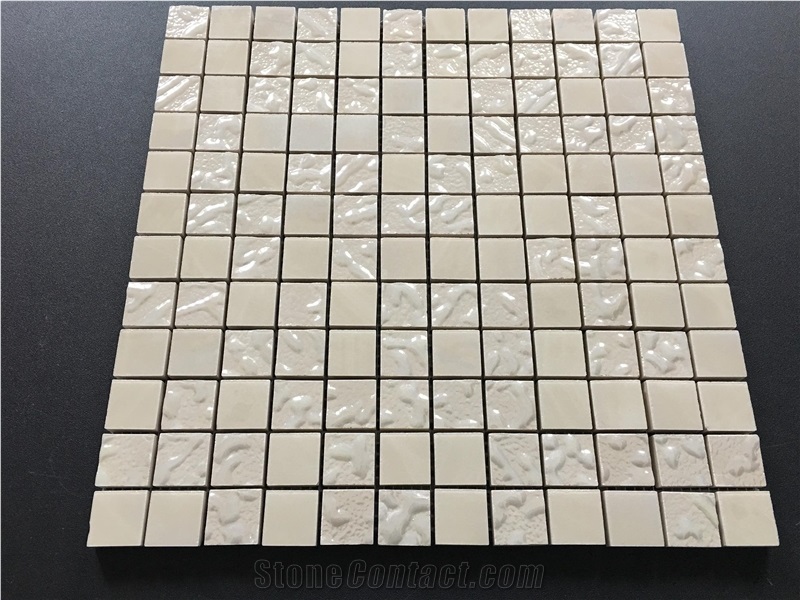 White Microcrystal Ceramic Glass Mosaic Tile