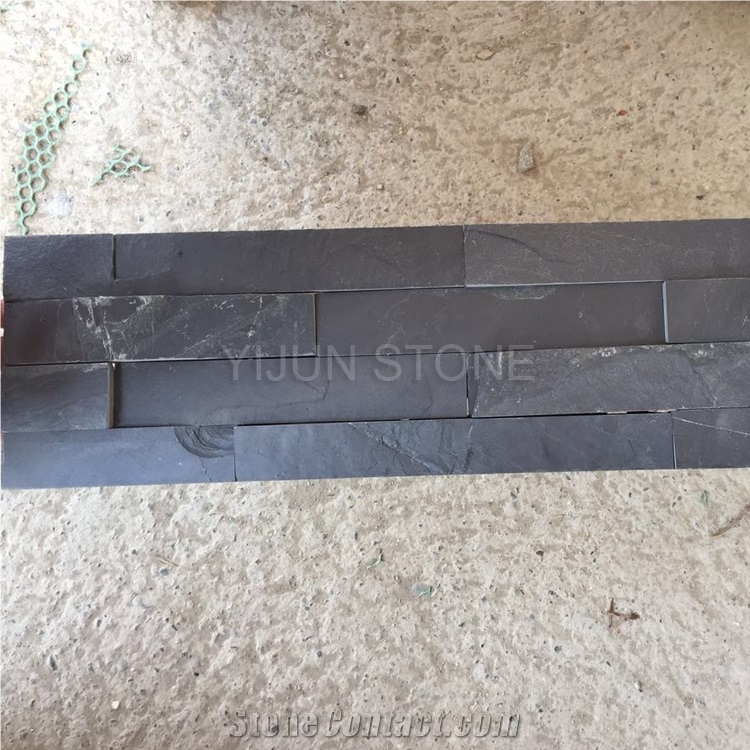 2017 Hebei China Stone,Black Color Slate Wall Panel, Natural Surface,P018