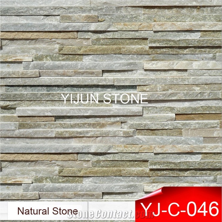 Beige Cultured Stone, Split Surface, Waterfall Wall Caldding, Wall Panel, Hebei, China