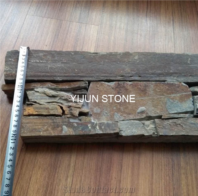 Cement Cultured Stone Rusty Slate Decorative Stone for Walls, Rough Surface, Hebei Stone Factory, China