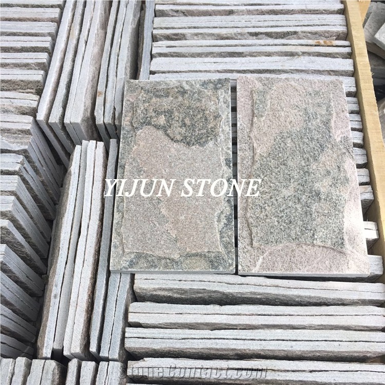 China Pink Natural Quartzite Mushroom Stone Wall Tiles