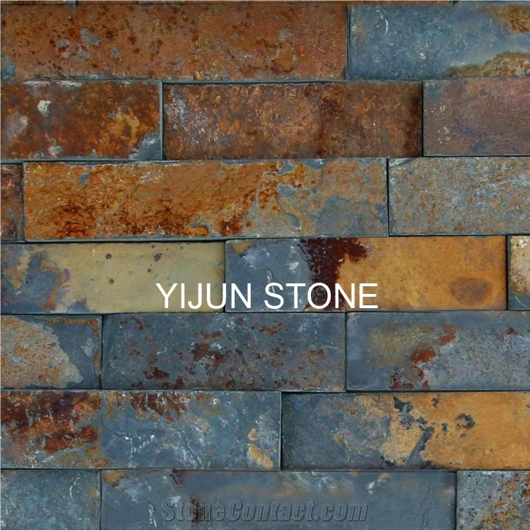 China Rust Slate Wall Cladding, Wall Panel, Natural Culture Stone, Hebei Province Factory