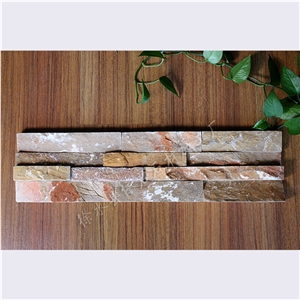 Decoration Wall Brick Stone Exterior Cladding, Slate Cultured Stone,Yellow Wood Rough Surface Wall Panel from Hebei, China