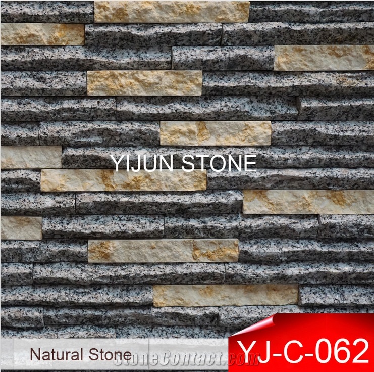 Hebei Interior or Exterior Granite Black Stone Wall Cladding, Cultured Stone Exposed Wall Stone
