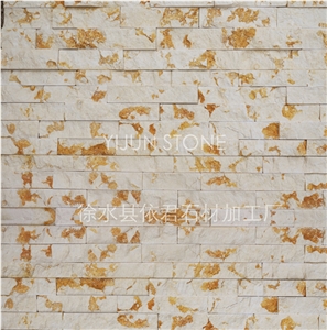 Multicolor Marble Natural Culture Stone for Wall Facing in China, Split Surface, Yellow Color