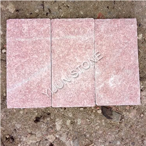 Natural Pink Quartzite Mushroom Stone, Wall Stone Tile，Split Surface, Hebei Stone Factory, China