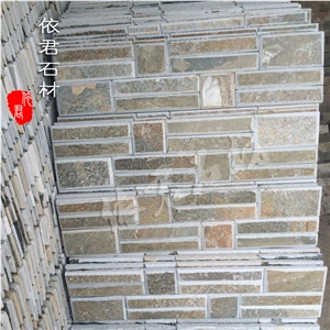 P014 Yellow Wood Classical Cultured Stone, Wall Cladding, Ledge for Indoor and Outdoor, Hebei, Stone Factory, China