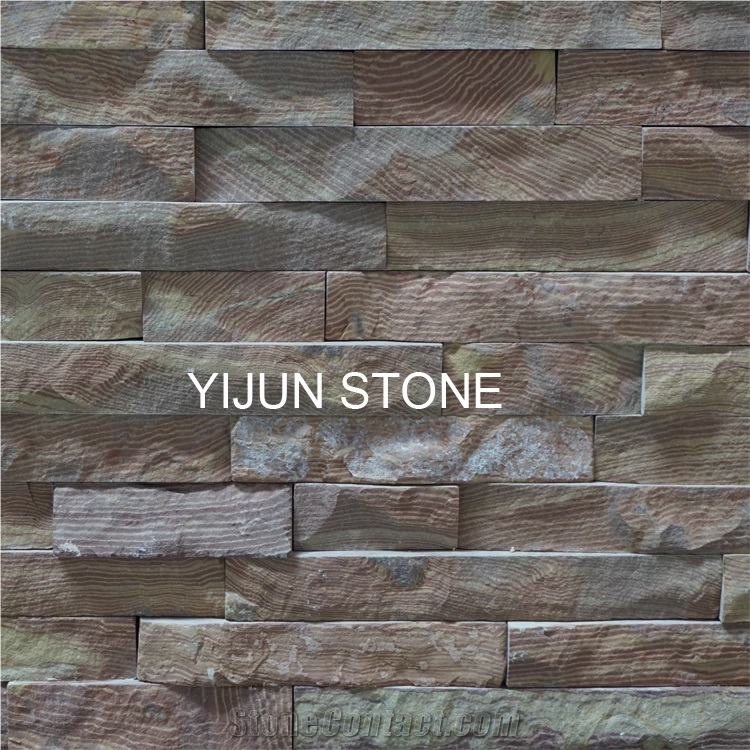 Sandstone Culture Stone for Wall Cladding, Wall Panel, Natural Surface Hebei Stone Factory, China