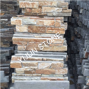 Warm Color Slate Cement Cultured Stone, China Slate Ledgestone Fireplace Surrond Decorative
