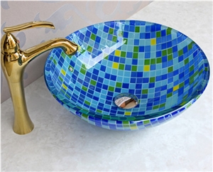 Round Sinks, Mosaic Basin, Vessel Sinks