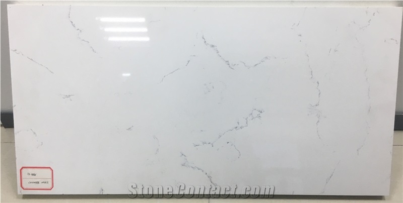 Carrara White Quartz/White Quartz Stone Slabs/High Quality Marble Like Quartz/Quartz Countertops/Quartz Vanity Top/China Quartz Stone