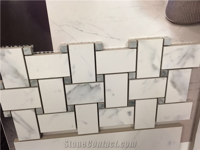 Marble Mosaics/Cararra White Marble Mosaic/Bianco Carrara Marble Mosaic, Hexagon Mosaic, Floor/Wall Mosaic