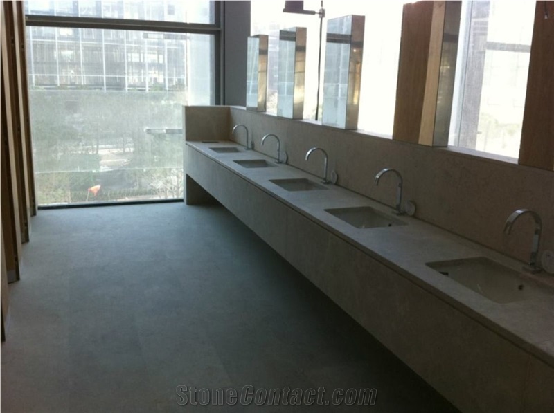 Gris Perla Crema Granite Commercial Worktop in Campus Repsol Building, Madrid