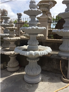 China Gris Perla White Granite Fountain and Carving Crafts