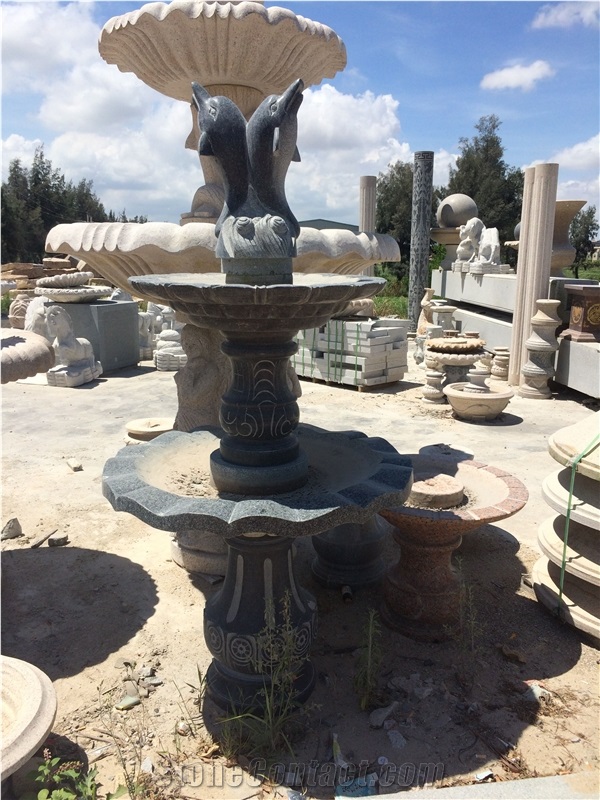 China Gris Perla White Granite Fountain and Carving Crafts