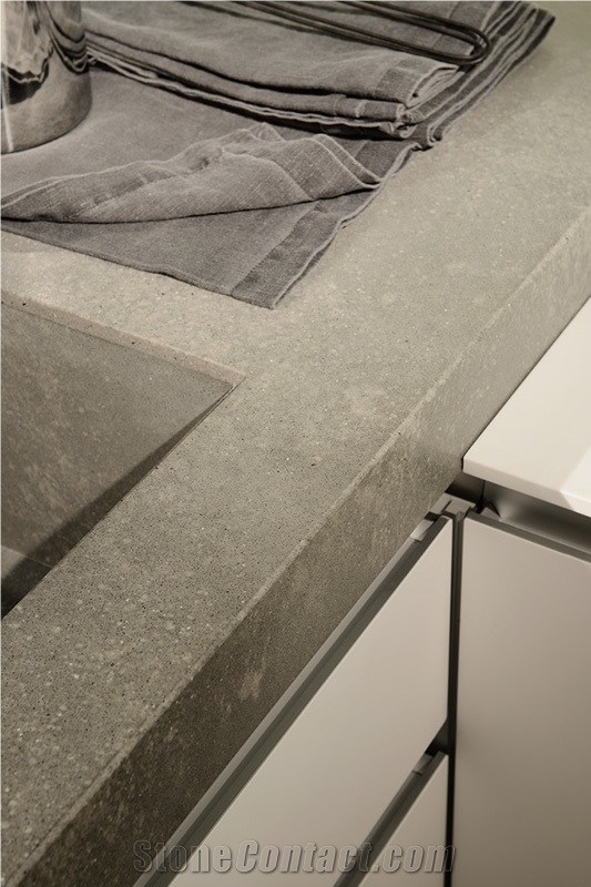 Santamargherita Quartz Concreto Grey Kitchen Countertop