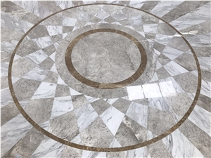 Wj006 Waterjet Medallion/Marble Floor/Waterjet Pattern for Hotel, Hall,Lobby