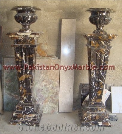 Black and Gold Marble Pedestals Collection