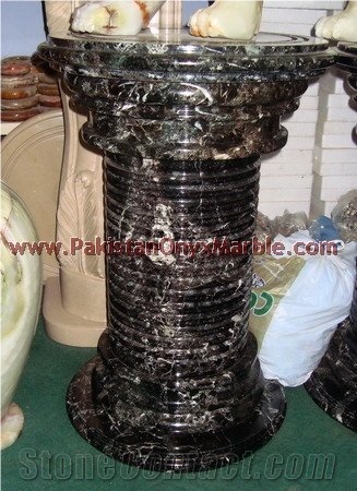 Black and Gold Marble Pedestals Collection