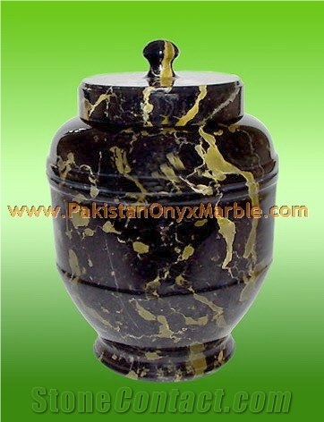 Black and Gold Marble Urns