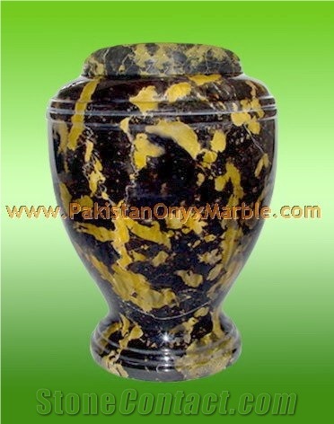 Black and Gold Marble Urns