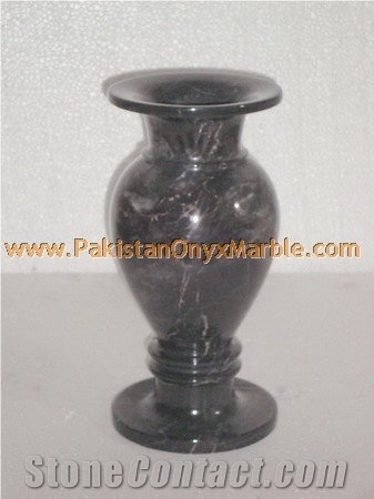 Black Zebra Marble Flower Vases
