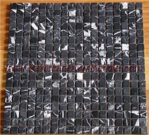 Black Zebra Marble Mosaic Tiles