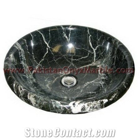 Black Zebra Marble Sinks and Basins