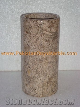 Fossil Marble Flower Vases