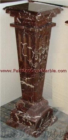 Red Zebra Marble Pedestals Collection