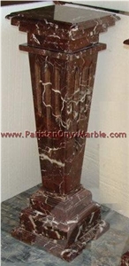 Red Zebra Marble Pedestals Collection