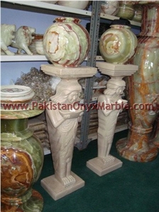 Verona Beige Marble Pedestals Collection
