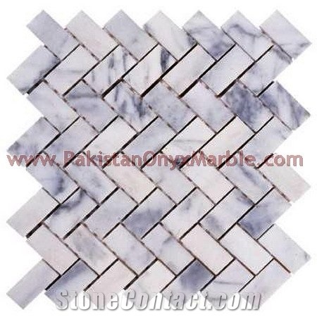 Ziarat White (Carrara White) Marble Mosaic Tiles