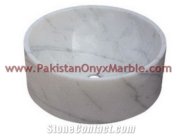 Ziarat White (Carrara White) Marble Sinks and Basins