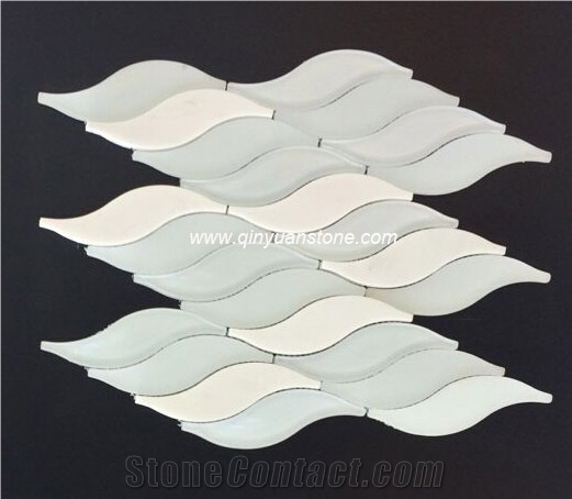 Glass Marble Mosaic Water Ripple Design
