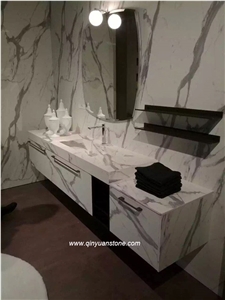White Marble Bathroom Countertops, Bathroom Vanity Tops
