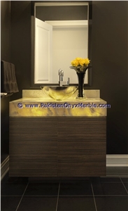 2017 New Design Backlit Onyx Bathroom Drop-In Bathroom Sinks