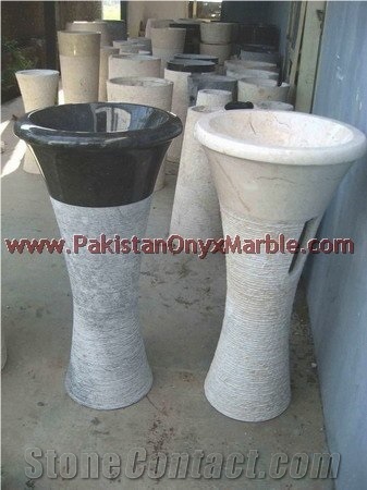 Custom Size Marble Pedestals Sinks and Basins