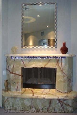 Factory Made Backlit Onyx Fireplaces
