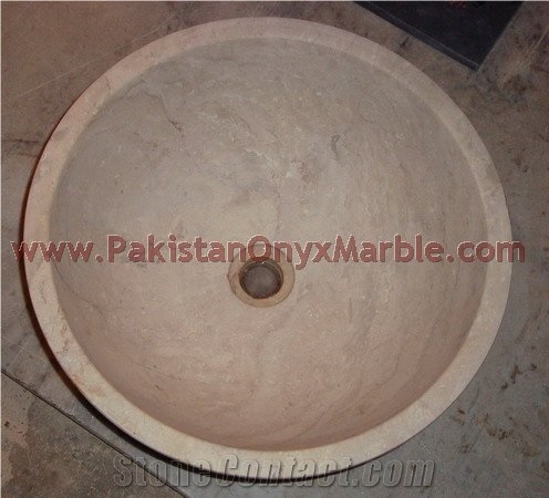 Factory Made Sahara Beige Marble Sinks and Basins