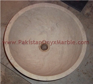 Factory Made Sahara Beige Marble Sinks and Basins