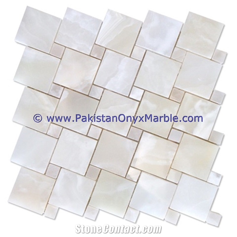 Factory Producung White Onyx Mosaic Tiles Collections